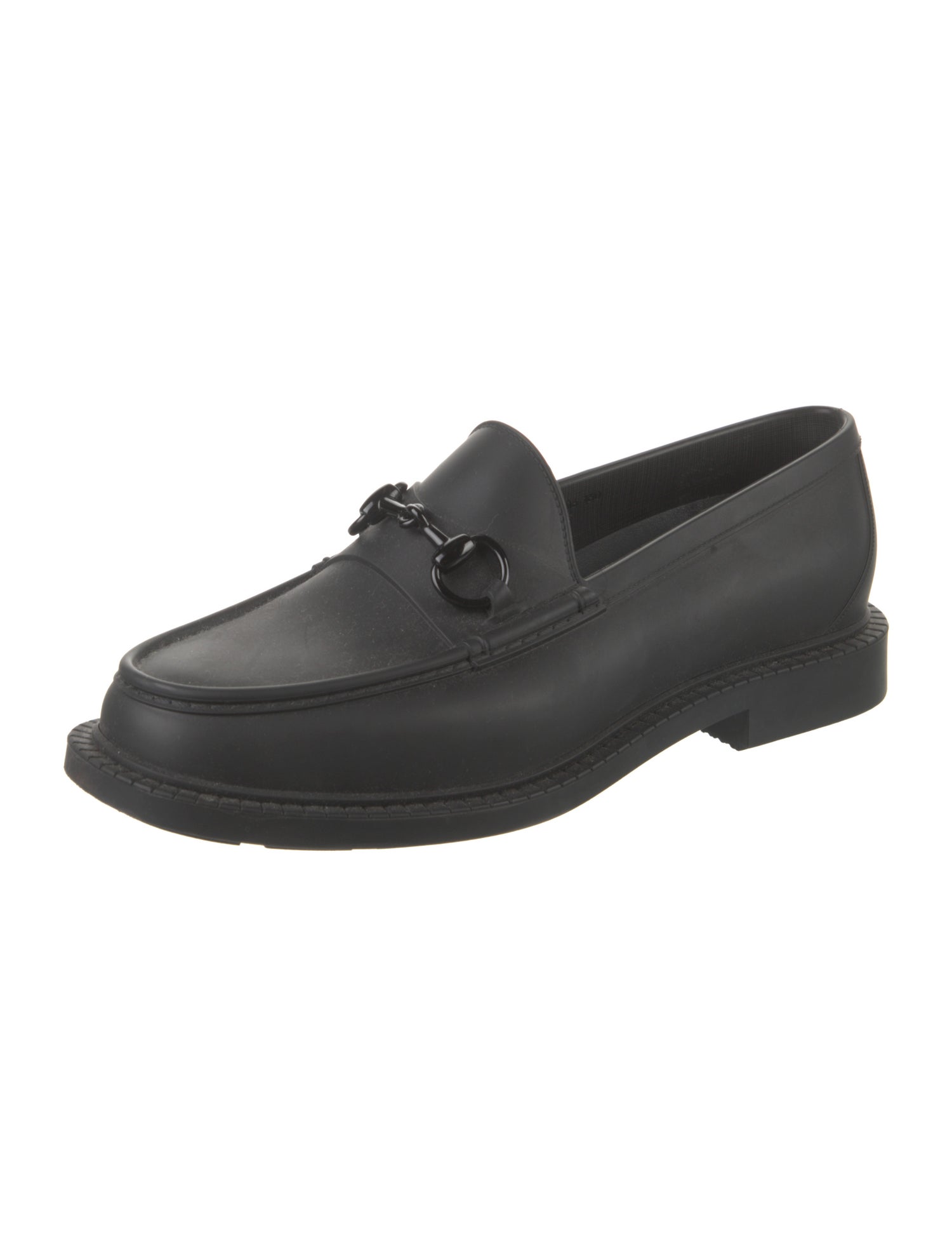 Gucci Horsebit Accent Rubber Dress Loafers